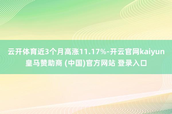 云开体育近3个月高涨11.17%-开云官网kaiyun皇马赞助商 (中国)官方网站 登录入口