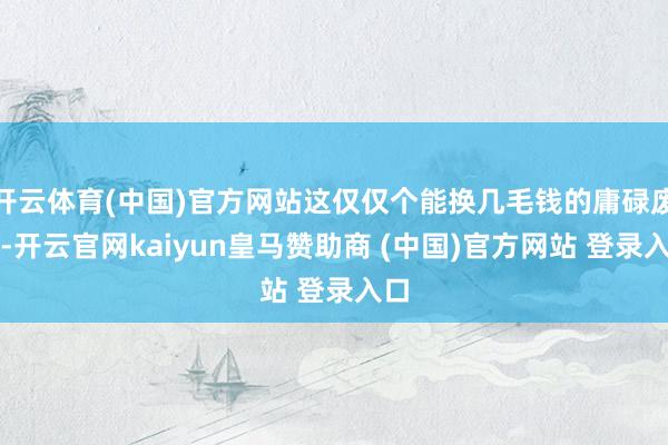 开云体育(中国)官方网站这仅仅个能换几毛钱的庸碌废品-开云官网kaiyun皇马赞助商 (中国)官方网站 登录入口