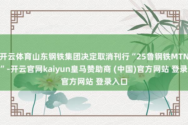 开云体育山东钢铁集团决定取消刊行“25鲁钢铁MTN011”-开云官网kaiyun皇马赞助商 (中国)官方网站 登录入口