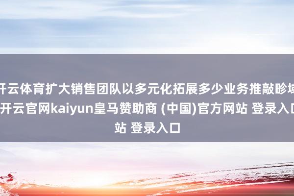 开云体育扩大销售团队以多元化拓展多少业务推敲畛域-开云官网kaiyun皇马赞助商 (中国)官方网站 登录入口