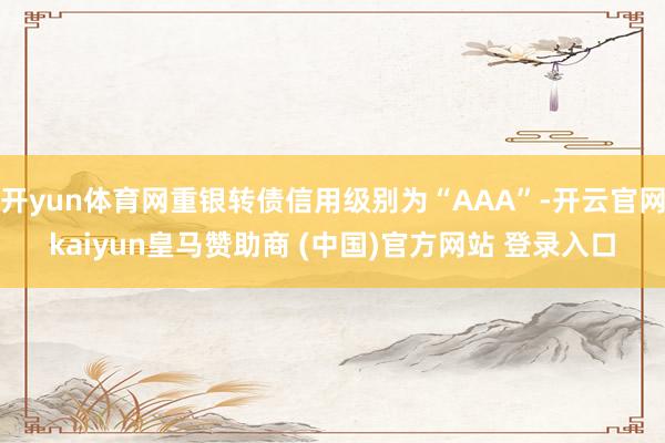 开yun体育网重银转债信用级别为“AAA”-开云官网kaiyun皇马赞助商 (中国)官方网站 登录入口