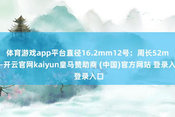 体育游戏app平台直径16.2mm12号:周长52mm-开云官网kaiyun皇马赞助商 (中国)官方网站 登录入口